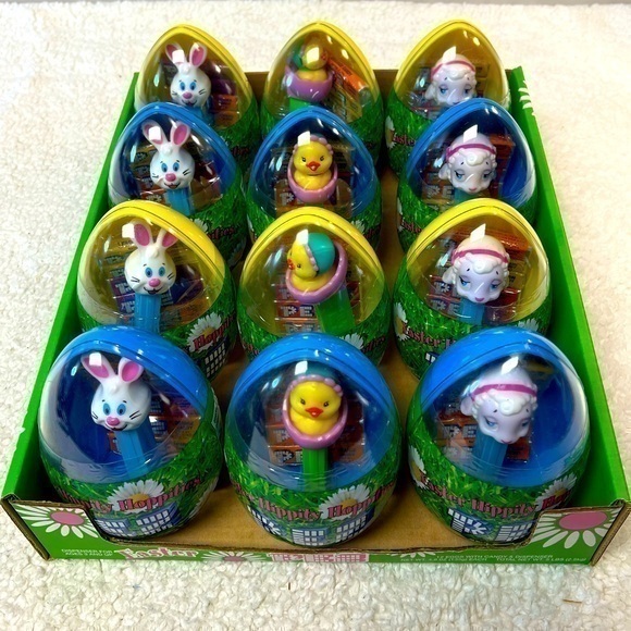 Pez Other - Pez 2005 Rare Easter Hippity Hoppity Bunny, Chick, Lamb Sealed Eggs 12 Total
